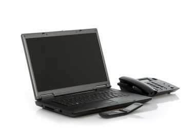 Laptop mobile and stationary phone clipart