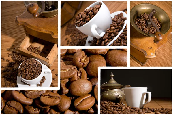 Taza con grano de café —  Fotos de Stock