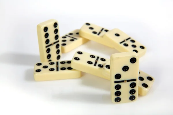 Figures from yellow domino — Stock Photo, Image