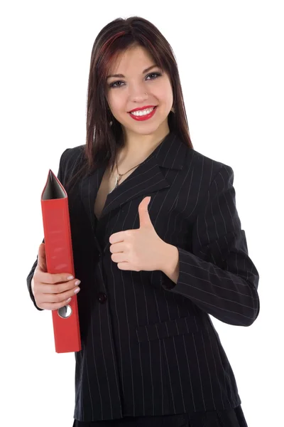 Business woman with folder — Stock Photo, Image
