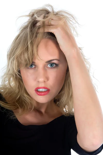 Portret blondynka z niebieski oko — Zdjęcie stockowe