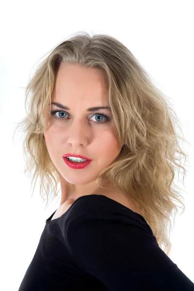 Portrét blondýna s modrým okem — Stock fotografie