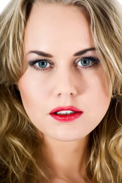Porträtt av blondin med blå ögon — Stockfoto