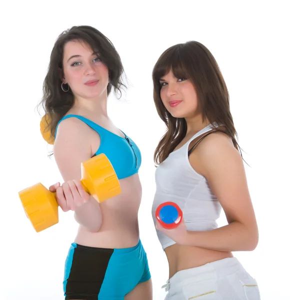 Girls practicing fitness — Stock Photo, Image