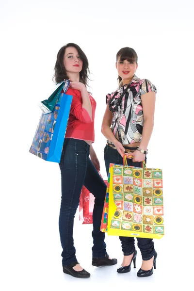 Chicas expresivas de compras — Foto de Stock