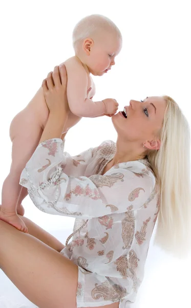 Madre feliz con el bebé — Foto de Stock