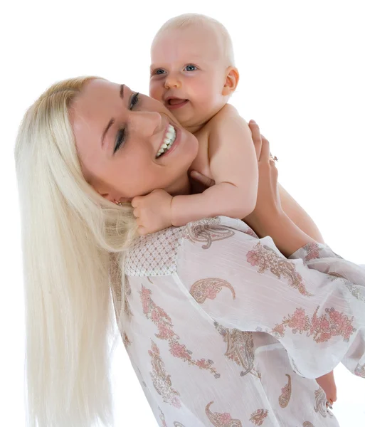 Mère heureuse avec bébé — Photo