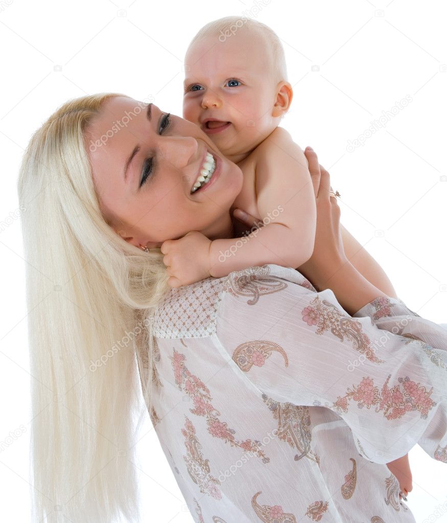 Happy mother with baby