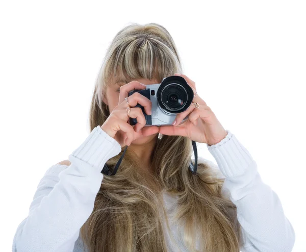 Ženy s kamerou — Stock fotografie