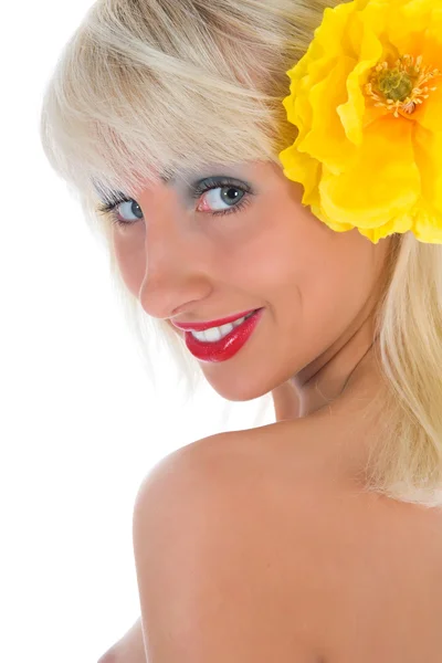 Portret van de naakt blonde — Stockfoto