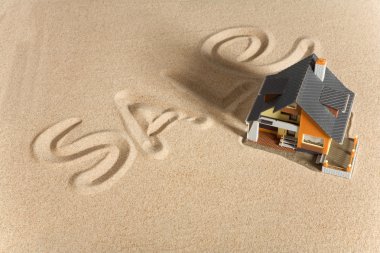 House on sand. clipart