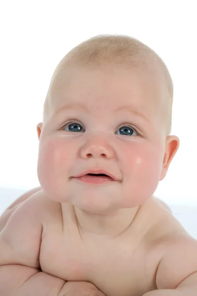 Lilla bebis på vit — Stockfoto