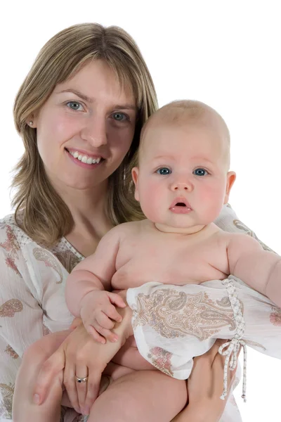 Gelukkig moeder met baby — Stockfoto
