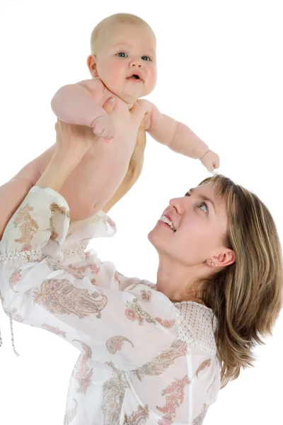 Mãe feliz com bebê — Fotografia de Stock