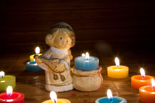 Anděl figurka, Vánoční dekorace — Stock fotografie
