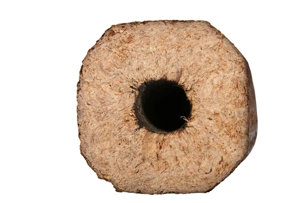 煤球和颗粒状的木柴 — 图库照片