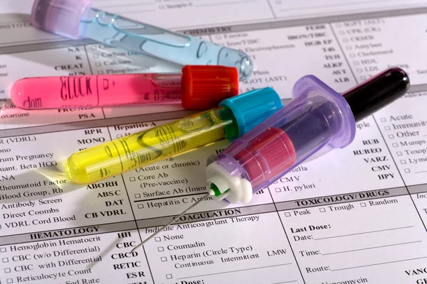 stock image Close up of syringe with test tube