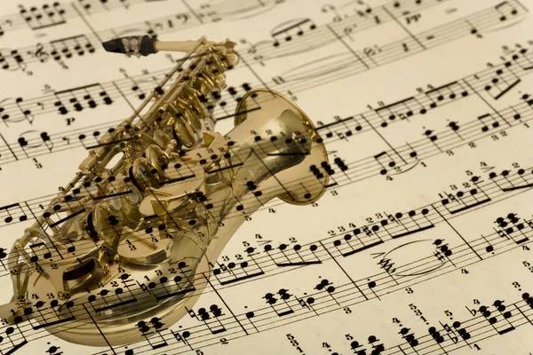 Saxophone mix of musical notes — Stock Photo, Image
