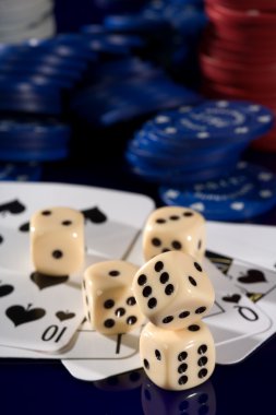 Playing card chips, and dice clipart