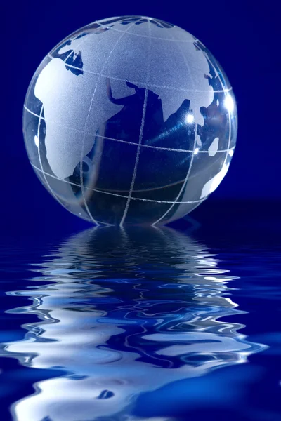 Háttér-világítású fény kék globe — Stock Fotó