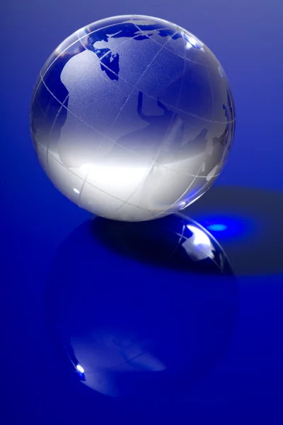 Arkadan aydınlatmalı ışık mavi Küre — Stok fotoğraf
