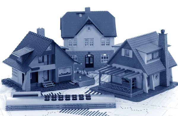 Ház modell és kalkulátor — Stock Fotó