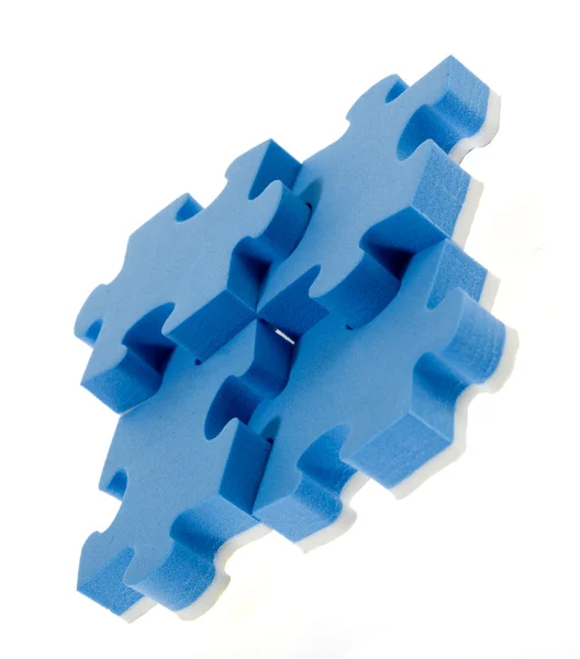 3D puzzle azul — Fotografia de Stock