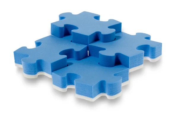 3D puzzle azul Fotos De Bancos De Imagens Sem Royalties