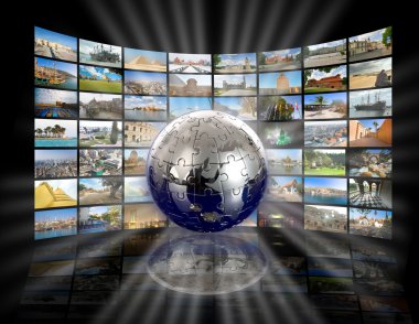 Television and internet technology clipart