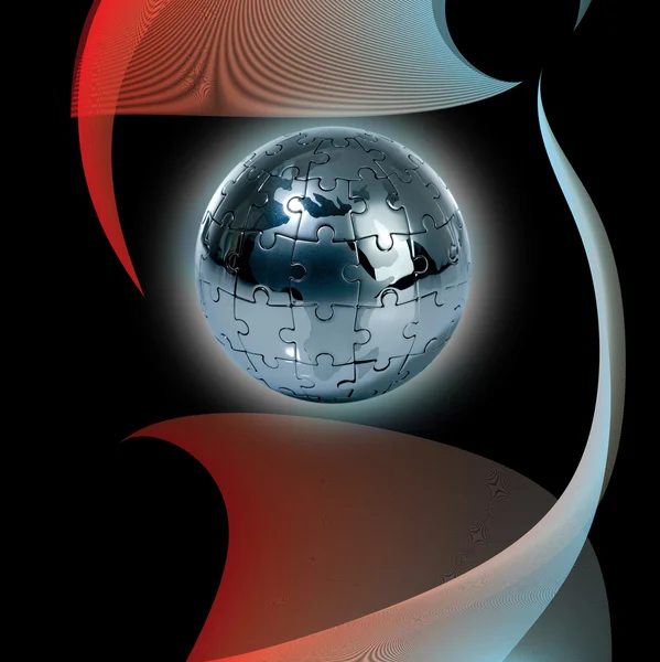 Globe puzzle on abstract background — Stock Photo, Image