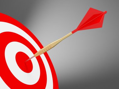 Darts on the red target clipart