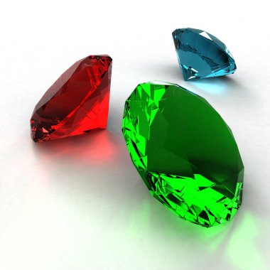 Diamond of three colors clipart