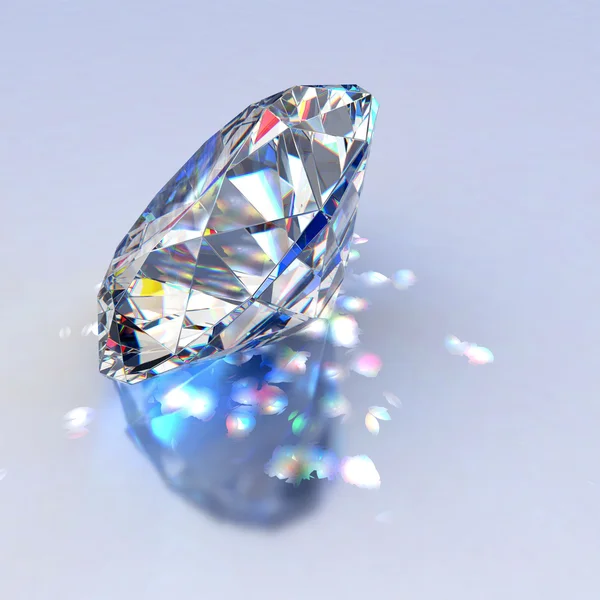 Бриллиантовый камень с отражениями — стоковое фото