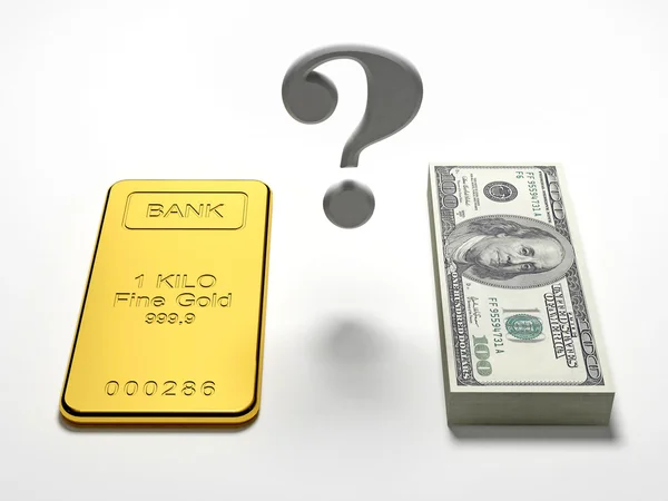 Dinero vs Oro —  Fotos de Stock