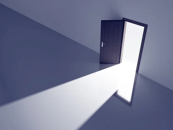 Öppna dörren in i ljuset — Stockfoto