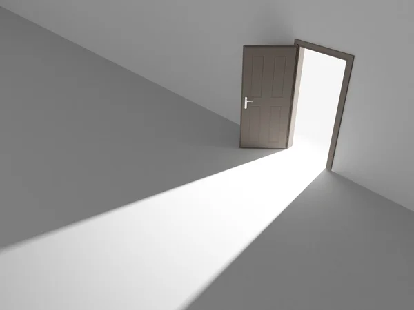 Otwarte drzwi w świetle — Zdjęcie stockowe