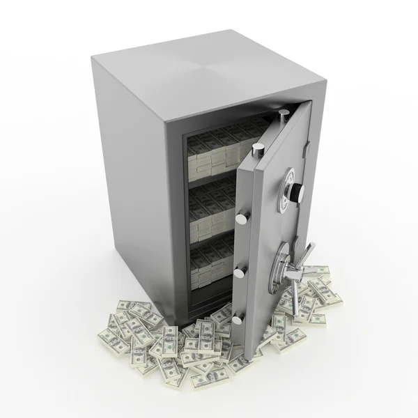 Банк сейф с деньгами — стоковое фото