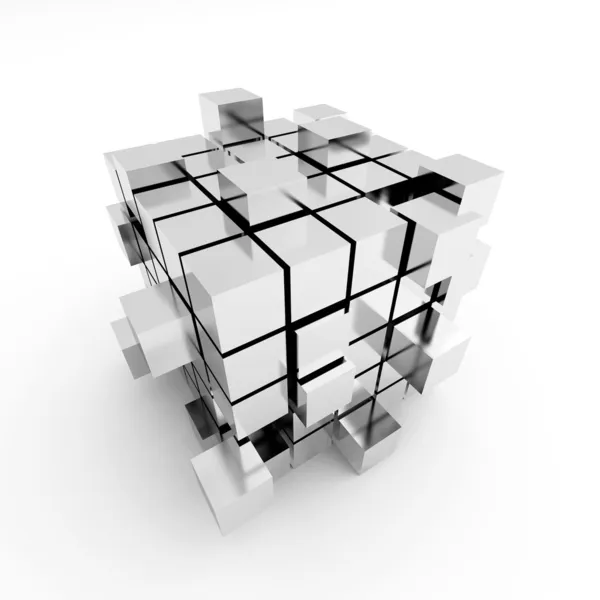 Construção de cubo abstrato — Fotografia de Stock