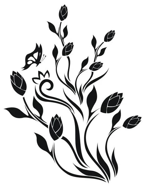 Patrón vectorial floral de Tulip — Archivo Imágenes Vectoriales