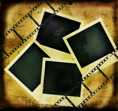 Grunge background with photo shots clipart