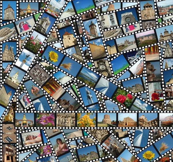 Background with travel filmstrips — Stock Photo, Image