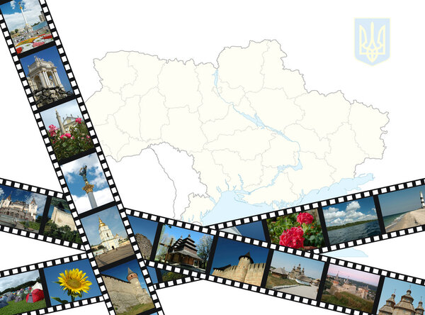 Background with ukrainian travel shots
