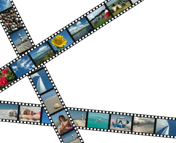 Filmstrips with summer vacation photos — Stock Photo, Image