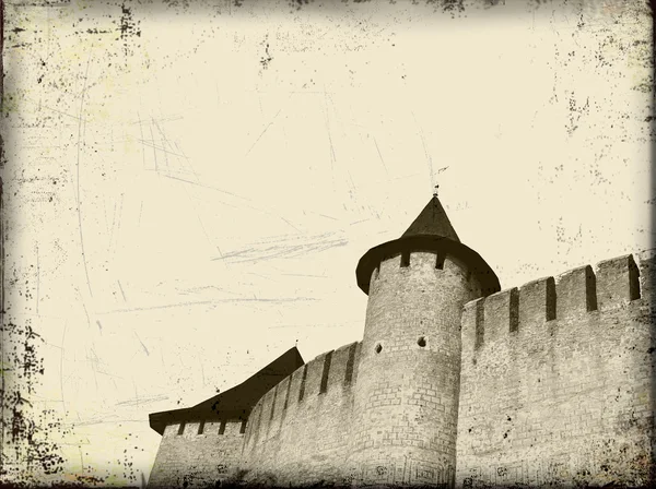 Старый гранж фон с замком — стоковое фото
