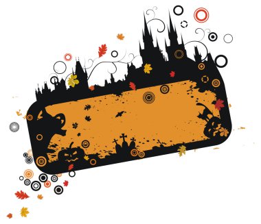 Grunge vector halloween frame clipart