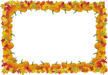 Thanksgiving day autumnal vector frame clipart