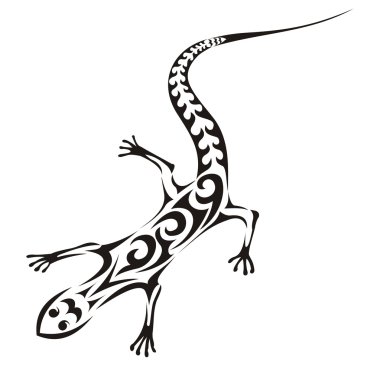 Tribal lizard vector tattoo clipart