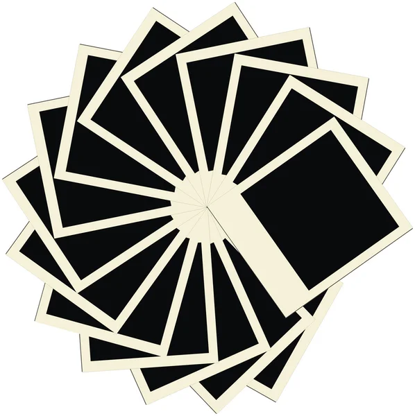 Circle stack of blank polaroids — Stock Vector