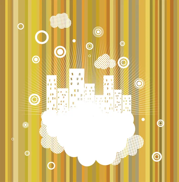 Grunge cadre rétro avec éléments urbains — Image vectorielle