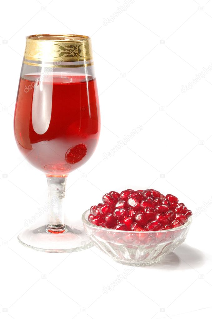Glass of fresh pomegranate juice